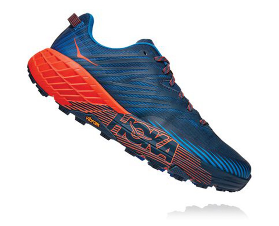 Hoka One One Trainers Mens Blue/Red - Speedgoat 4 - 09412WCYI